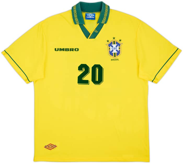 1993-94 Brazil Home Shirt Ronaldo #20 - 8/10 - (L)