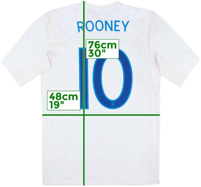 2010-11 England Home Shirt Rooney #10 - 9/10 - (M)