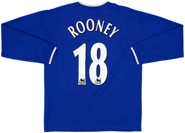 2003-04 Everton Home L/S Shirt Rooney #18 - 8/10 - (L)