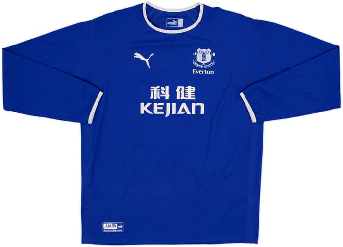 2003-04 Everton Home L/S Shirt Rooney #18 - 8/10 - (L)