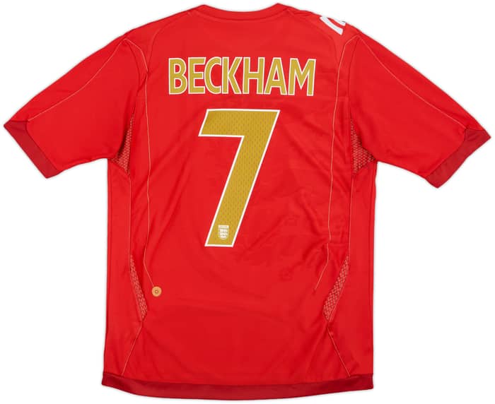 2006-08 England Away Shirt Beckham #7 - 6/10 - (L)