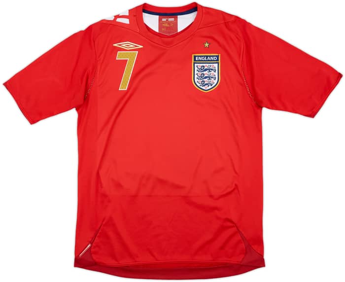 2006-08 England Away Shirt Beckham #7 - 6/10 - (L)