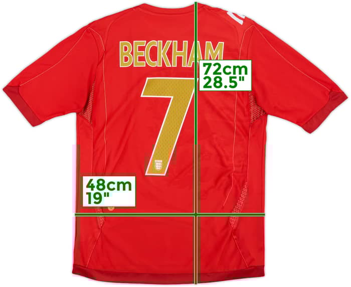 2006-08 England Away Shirt Beckham #7 - 6/10 - (L)