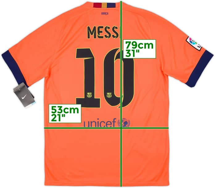 2014-15 Barcelona Away Shirt Messi #10 (L)
