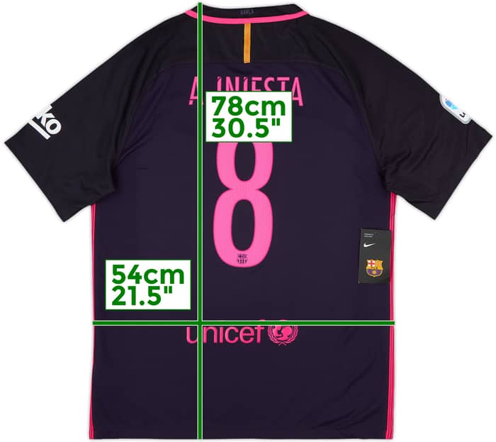 2016-17 Barcelona Away Shirt A.Iniesta #8 (L)