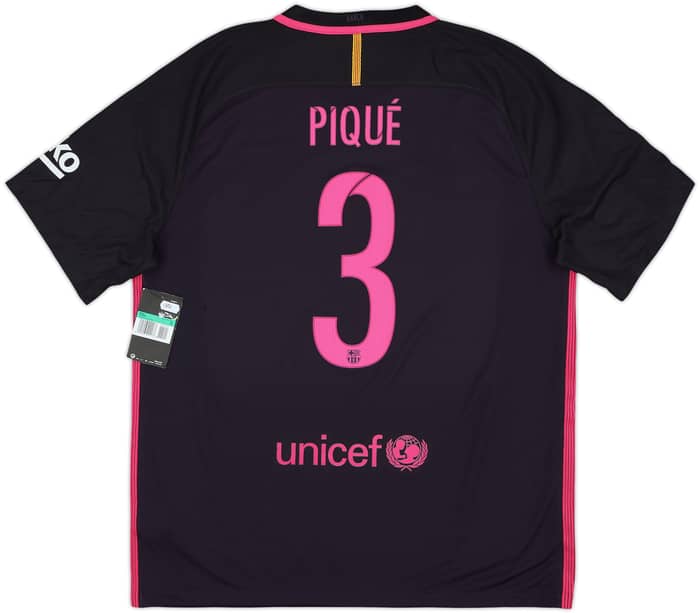 2016-17 Barcelona Away Shirt Pique #3 (XL)