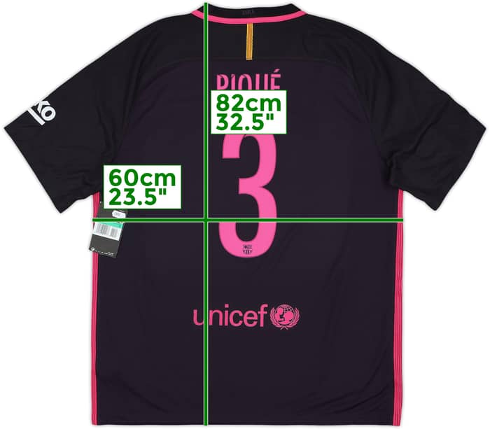 2016-17 Barcelona Away Shirt Pique #3 (XL)