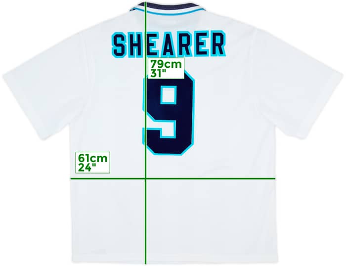 1995-97 England Home Shirt Shearer #9 - 8/10 - (XXL)