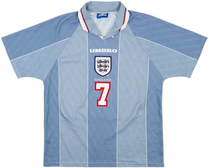 1996-97 England Away Shirt Beckham #7 - 9/10 - (L)