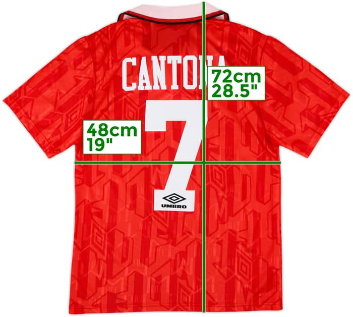 1992-94 Manchester United Home Shirt Cantona #7 - 8/10 - (S)