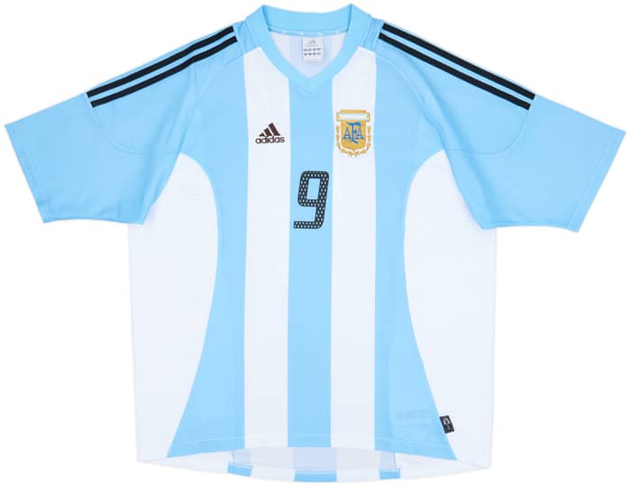 2002-04 Argentina Home Shirt Batistuta #9 - 9/10 - (XL)