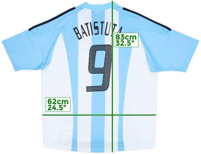 2002-04 Argentina Home Shirt Batistuta #9 - 9/10 - (XL)