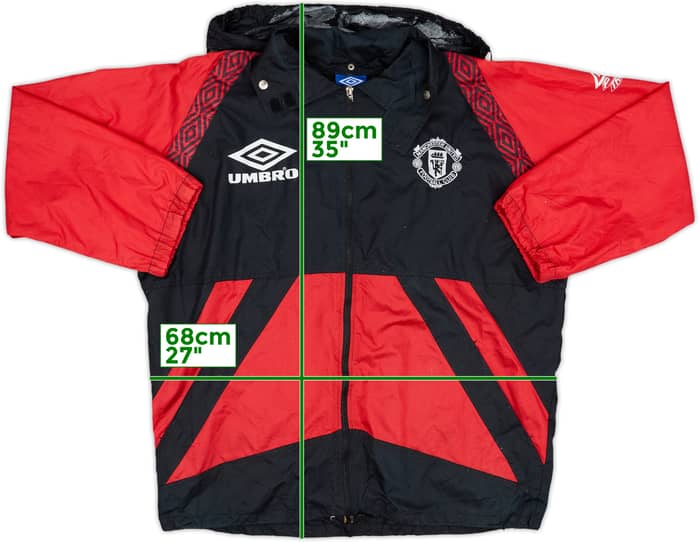 1996-97 Manchester United Umbro Hooded Rain Jacket - 5/10 - (L)