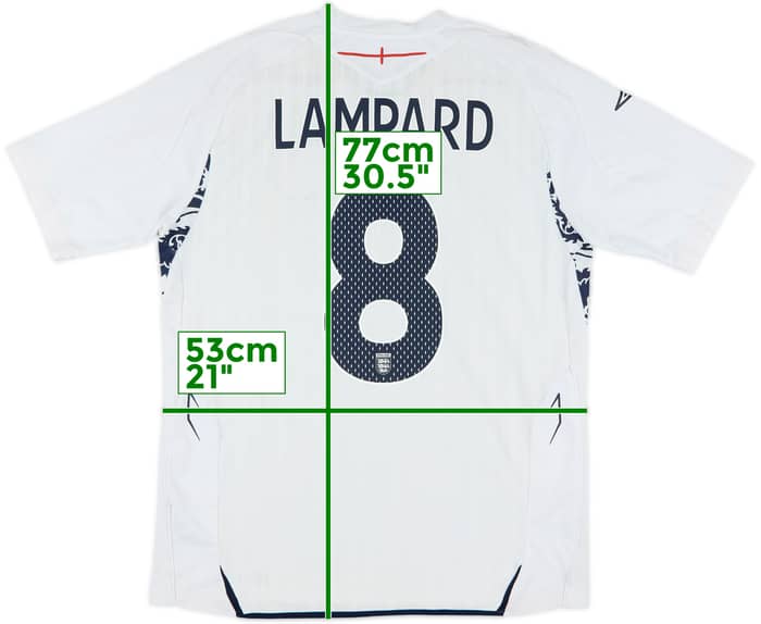 2007-09 England Home Shirt Lampard #8 - 5/10 - (L)