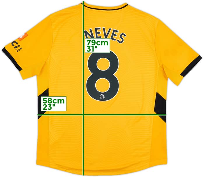 2021-22 Wolves Home Shirt Neves #8 - 7/10 - (XL)