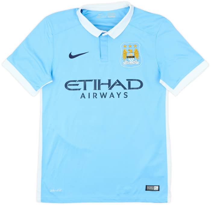 2015-16 Manchester City Home Shirt Kun Aguero #10 - 7/10 - (S)
