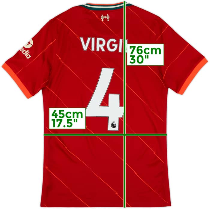 2021-22 Liverpool Home Shirt Virgil #4 - 6/10 - (S)