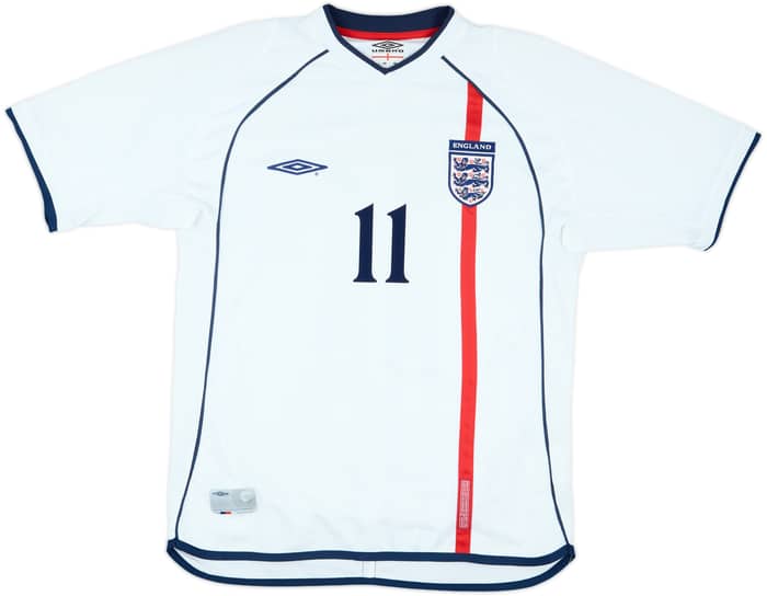 2001-03 England Home Shirt Heskey #11 - 7/10 - (M)