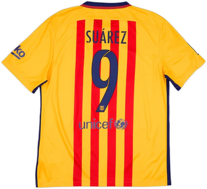 2015-16 Barcelona Away Shirt Suarez #9 - 10/10 - (L)