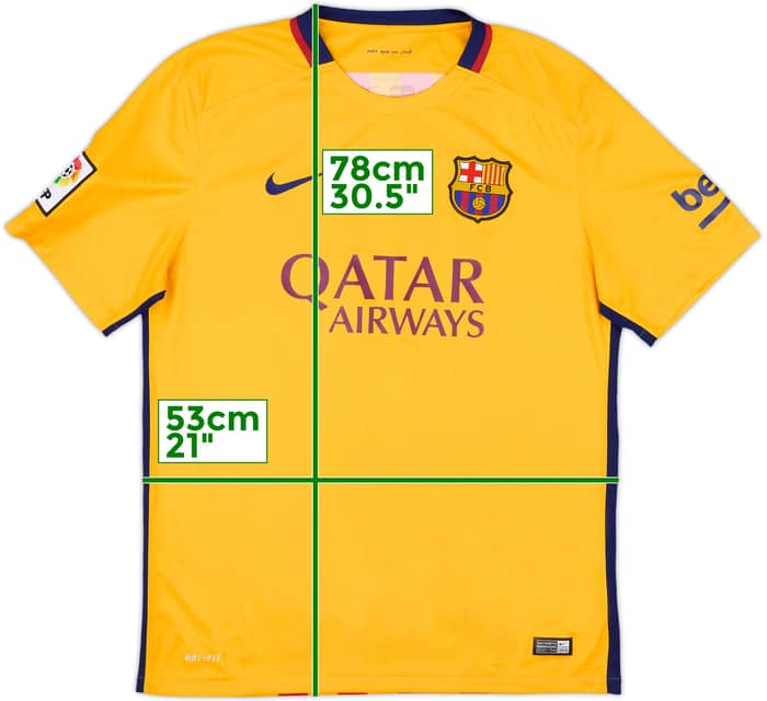 2015-16 Barcelona Away Shirt Suarez #9 - 10/10 - (L)