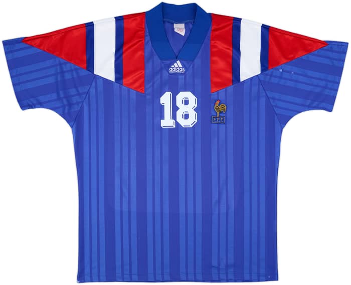 1992-94 France Home Shirt Cantona #18 - 6/10 - (XXL)