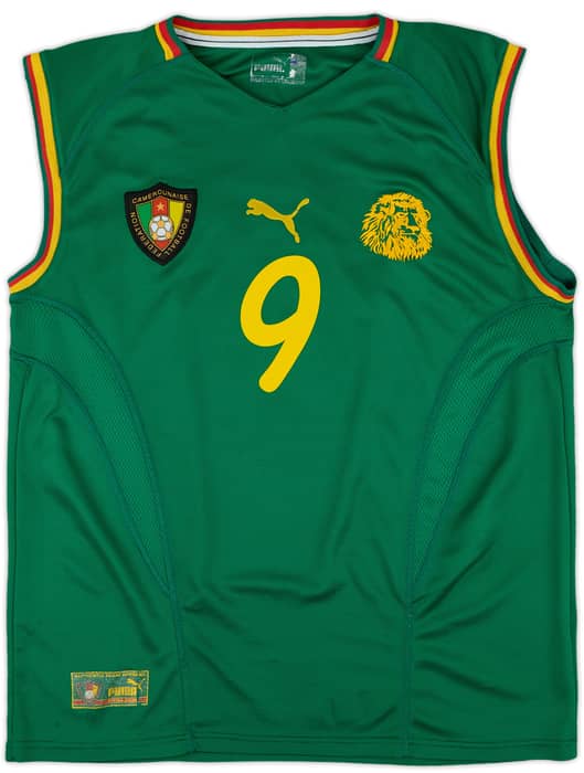 2002 Cameroon Home Vest Shirt Eto'o #9 - 8/10 - (M)