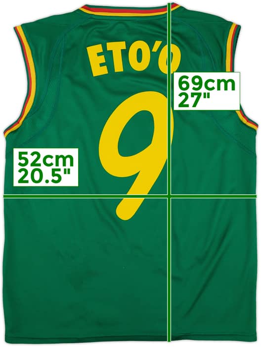 2002 Cameroon Home Vest Shirt Eto'o #9 - 8/10 - (M)