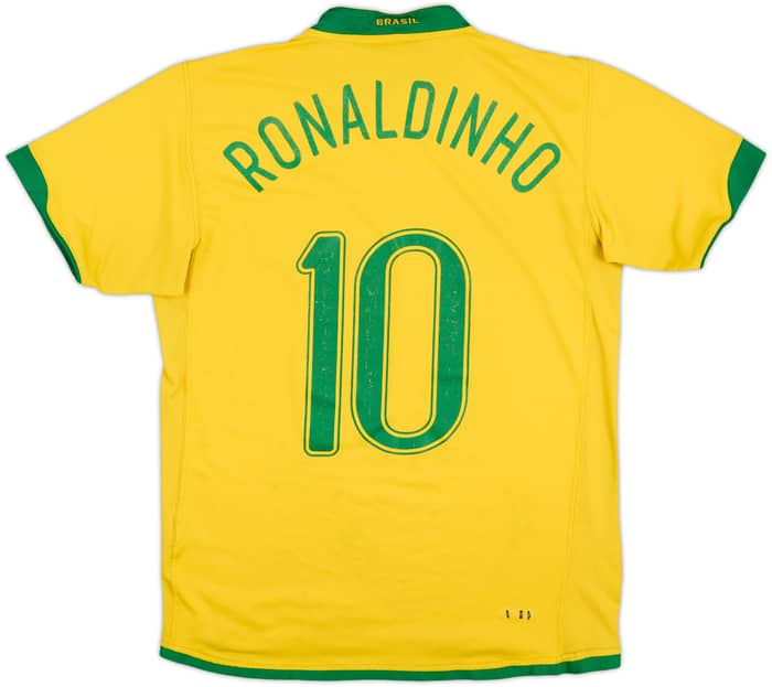 2006-08 Brazil Home Shirt Ronaldinho #10 - 6/10 - (M)