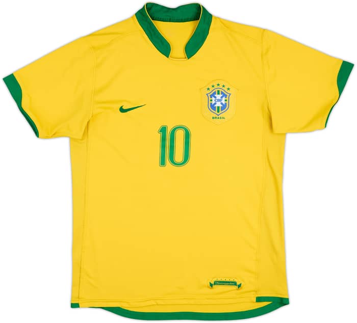 2006-08 Brazil Home Shirt Ronaldinho #10 - 6/10 - (M)