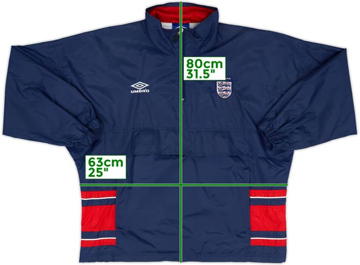 2000-02 England Umbro 1/4 Zip Rain Jacket - 9/10 - (M)