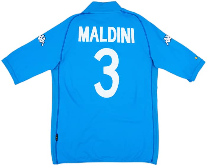 2002 Italy Home Shirt Maldini #3 - 9/10 - (XL)