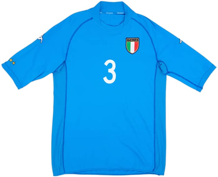 2002 Italy Home Shirt Maldini #3 - 9/10 - (XL)