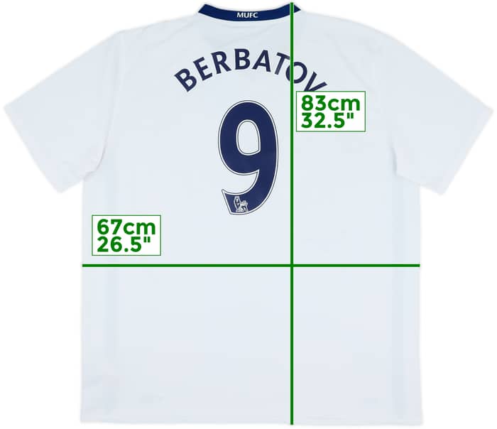 2008-10 Manchester United Away Shirt Berbatov #9 - 8/10 - (XXL)