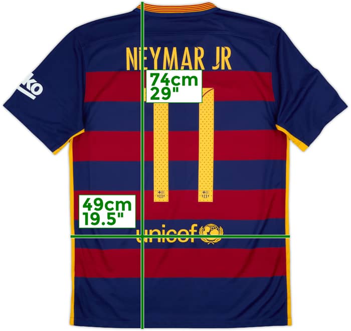 2015-16 Barcelona Home Shirt Neymar Jr #11 - 8/10 - (M)