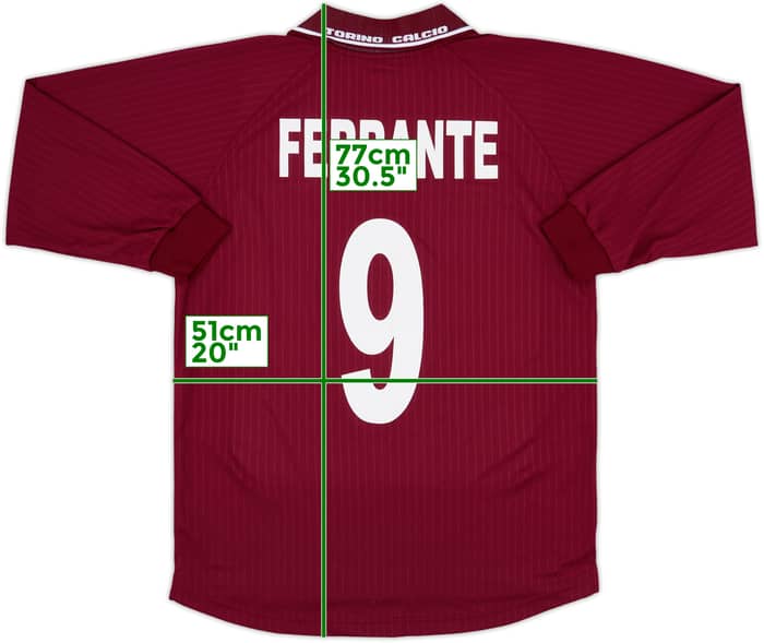 2000-01 Torino Home L/S Shirt Ferrante #9 - 6/10 - (S)