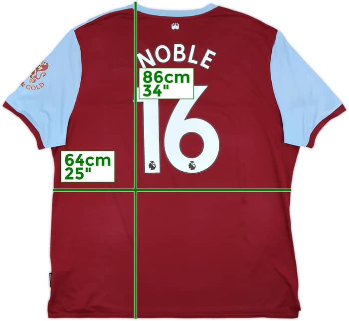 2019-20 West Ham Home Shirt Noble #16 - 9/10 - (3XL)