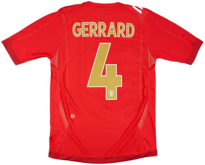 2006-08 England Away Shirt Gerrard #4 - 6/10 - (S)