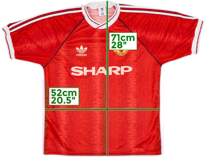 1990-92 Manchester United Home Shirt - 7/10 - (L)