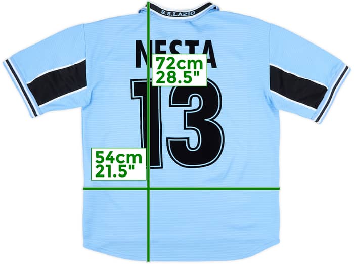 1998-00 Lazio Home Shirt Nesta #13 - 7/10 - (XL.Boys)