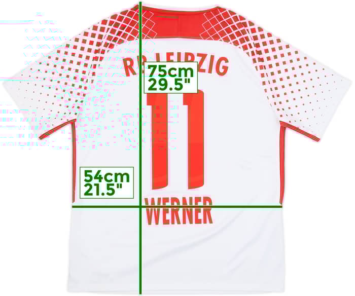 2017-18 RB Leipzig Home Shirt Werner #11 - 7/10 - (L)