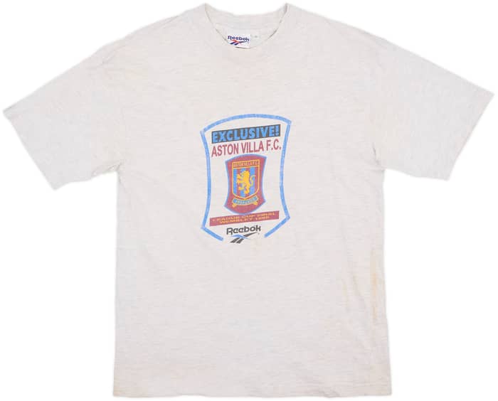 1995-96 Aston Villa Reebok League Cup Final 1996 Cotton Tee - 6/10 - (S)