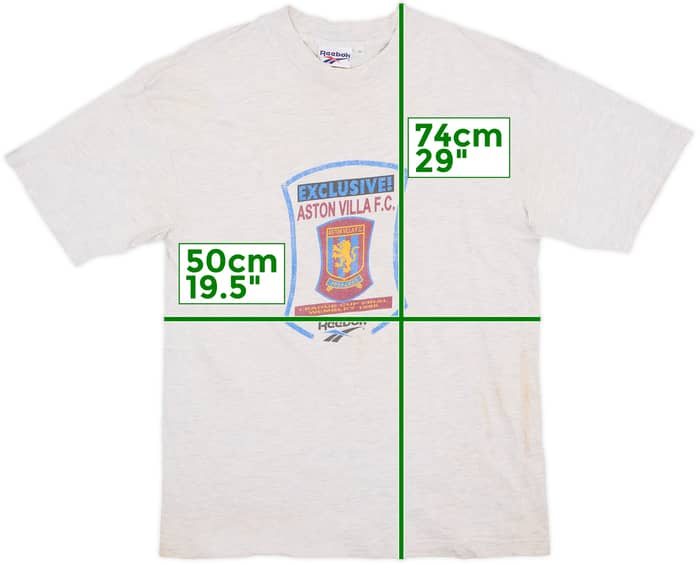1995-96 Aston Villa Reebok League Cup Final 1996 Cotton Tee - 6/10 - (S)
