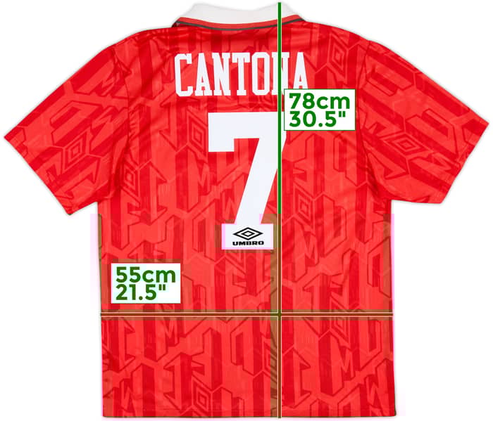 1992-94 Manchester United Home Shirt Cantona #7 - 8/10 - (L)