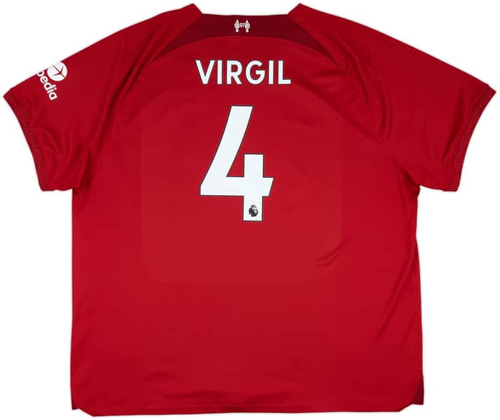 2022-23 Liverpool Home Shirt Virgil #4 - 9/10 - (3XL)