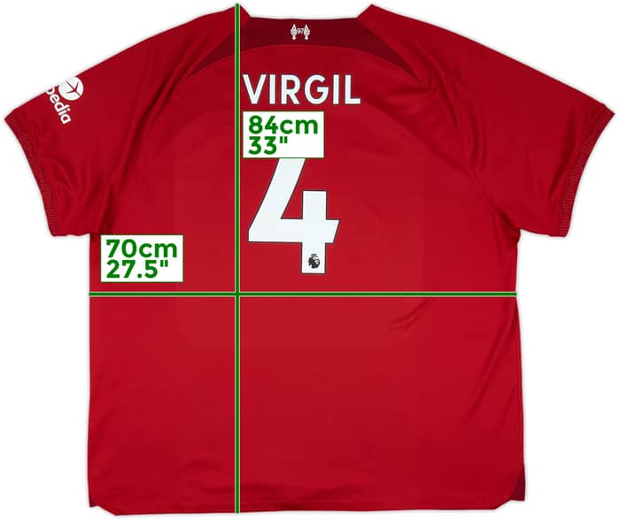 2022-23 Liverpool Home Shirt Virgil #4 - 9/10 - (3XL)