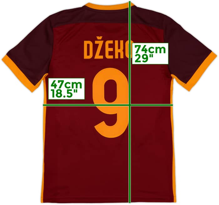 2015-16 Roma Home Shirt Dzeko #9 - 10/10 - (S)