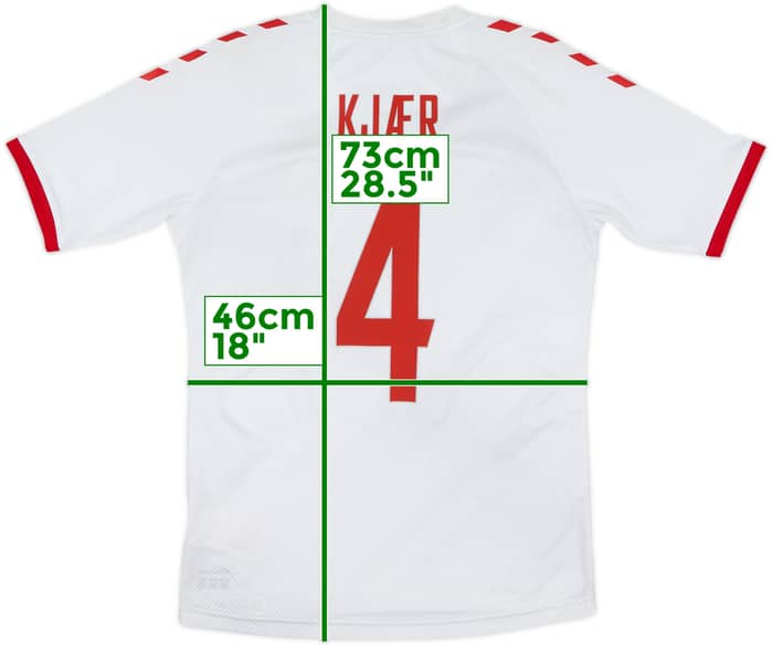 2020-21 Denmark Away Shirt Kjaer #4 - 6/10 - (S)