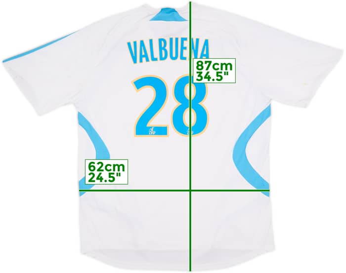 2007-08 Olympique Marseille Home Shirt Valbuena #28 - 7/10 - (XXL)