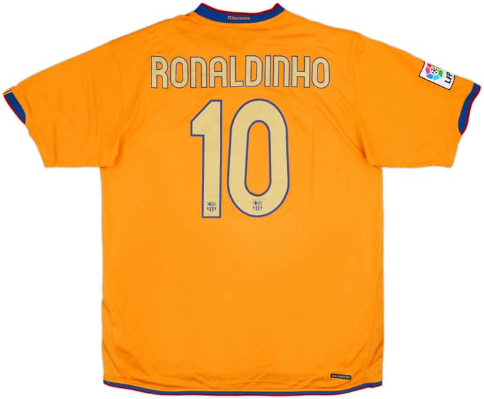 2006-08 Barcelona Away Shirt Ronaldinho #10 - 8/10 - (XL)