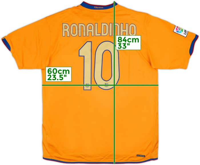 2006-08 Barcelona Away Shirt Ronaldinho #10 - 8/10 - (XL)